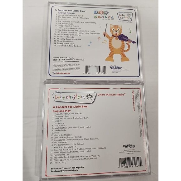 2 pack infant 6m + BABY EINSTEIN Animal Friends Sing & Play CD Walt Disney music - Picture 2 of 2